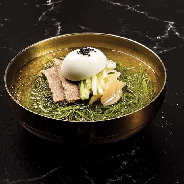 Cold Noodle in Beef Broth.