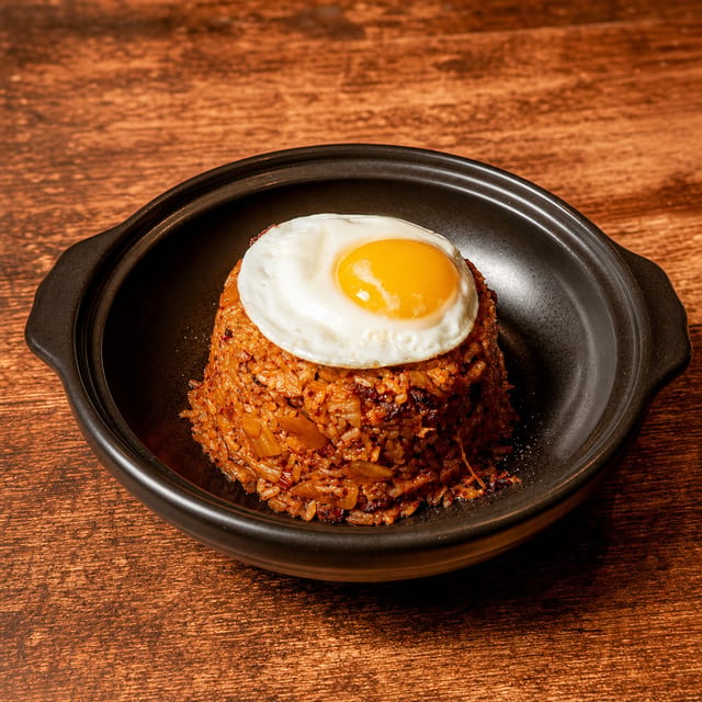 Kimchi Fried Rice with Beef Brisket.