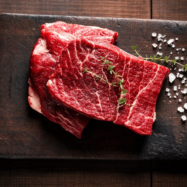 Dry Aged Prime Flat Iron Steak.