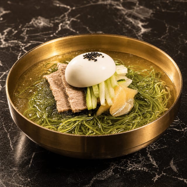 Cold Noodle in Beef Broth.